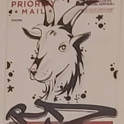 Priority Mail GOAT Slap-Up Drawing by RD-357 Real Deal