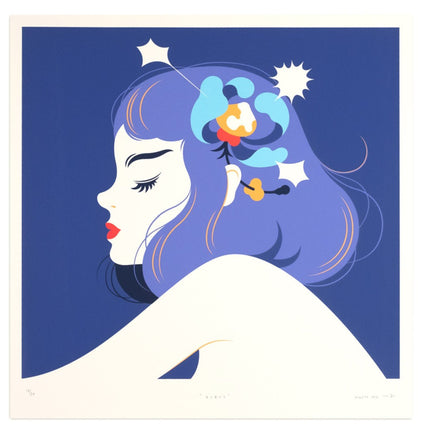 Rubus Blue Silkscreen Print by Violeta Hernandez