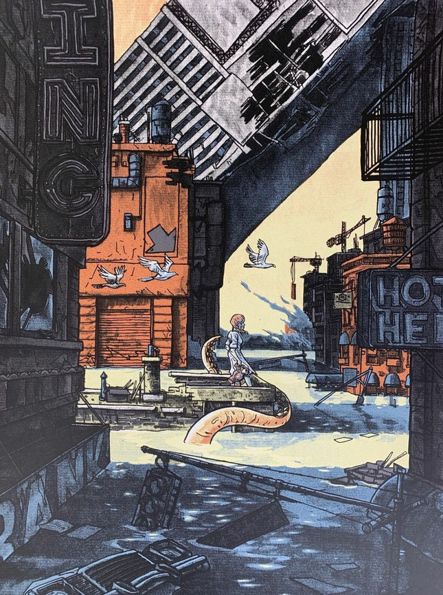 Sea Also Rises Canals of Midtown Silkscreen Print by Tim Doyle
