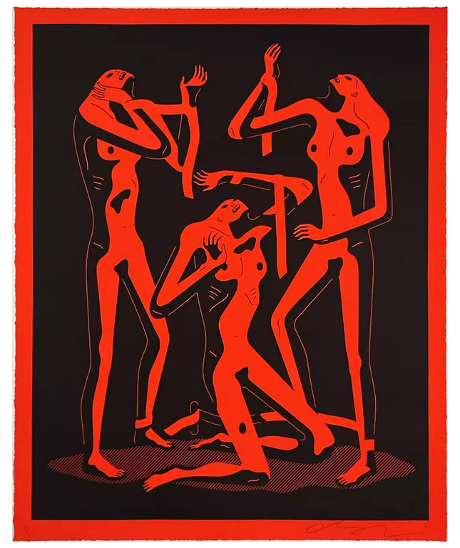 Sirens- Red Serigraph Print by Cleon Peterson