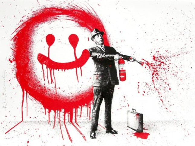 Spray Happiness Red HPM Serigraph Print by Mr Brainwash- Thierry Guetta
