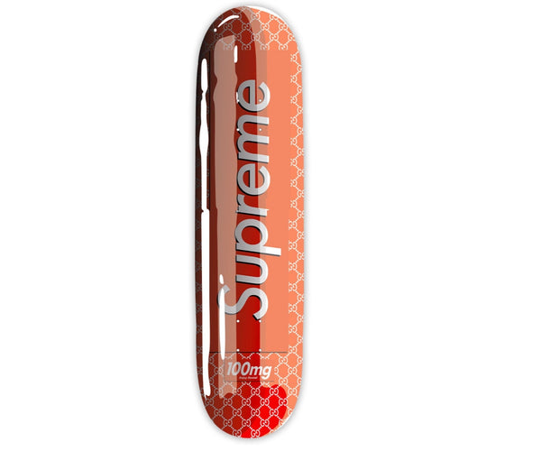 Supreme Gucci Smashup Pill Red Skateboard Deck by Denial- Daniel Bomba –  Sprayed Paint Art Collection