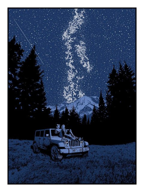 Under a Blanket of Stars We Confessed Our Dreams Silkscreen Print by Russell Moore