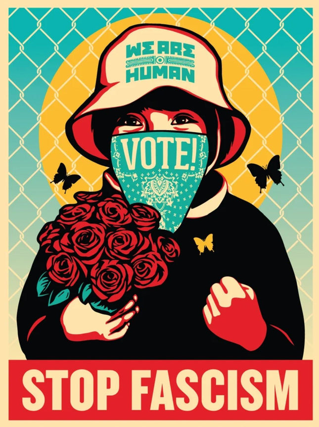 Vote! Stop Fascism Silkscreen Print by Ernesto Yerena Montejano- Hecho Con Ganas