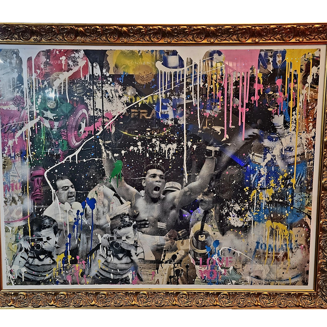 Absolute Ali Unique Original Spray Paint Silkscreen by Mr Brainwash- Thierry Guetta