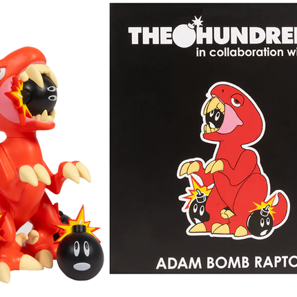 Adam Bomb Raptor Red Art Toy by Max Elbo x Mr Cartoon The Hundreds