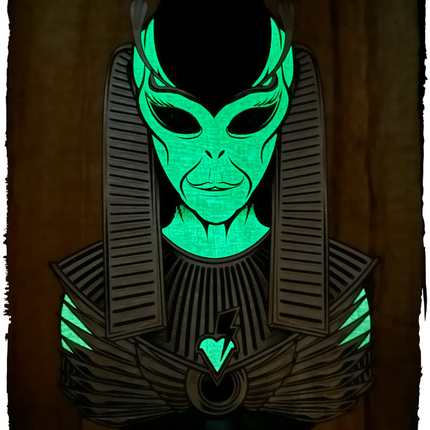 Alien Encounter Glow in the Dark Papyrus Silkscreen Print by Marwan Shahin