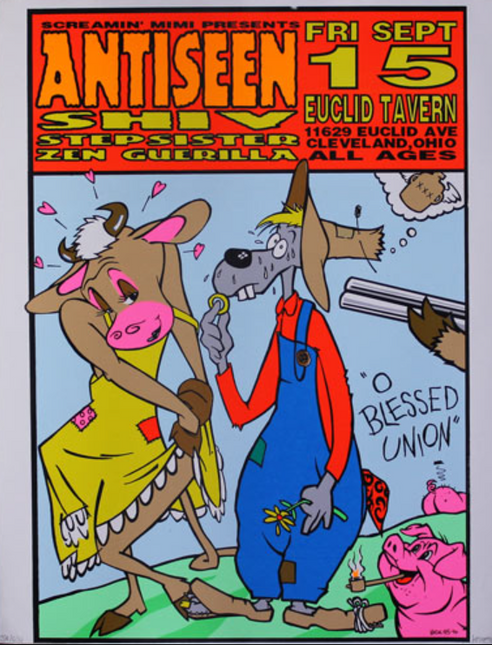 Antiseen Shiv Stepsister Zen Guerilla 1995 Cleveland Ohio Silkscreen Print by Frank Kozik