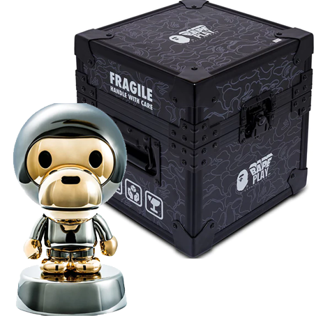 Baby Milo Metal Chrome Sculpture by Bape- A Bathing Ape