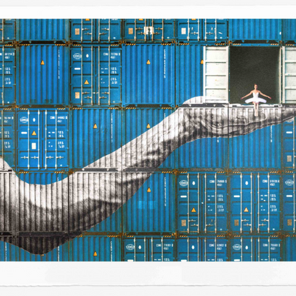 Ballerina In Containers On The Edge Le Havre France Lithograph Print by Atelier JR Jean-René