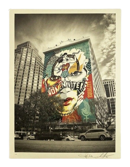 Beauty of Liberty Equality AP Austin Mural Print by Shepard Fairey x Sandra Chevrier x Jon Furlong