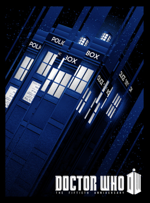 Bigger on the Inside Dr Who Silkscreen Print by Tracie Ching