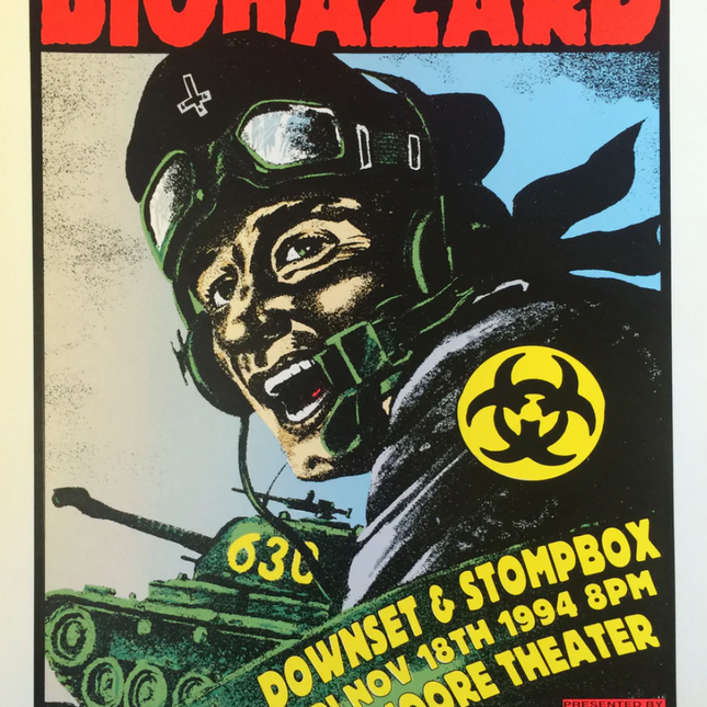 Biohazard Downset Stompbox 1994 Seattle WA AP Silkscreen Print by Frank Kozik