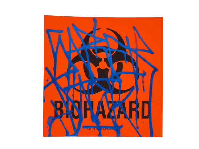 Biohazard Slap-Up Label Sticker Original Tag Art by Saber Blue 2