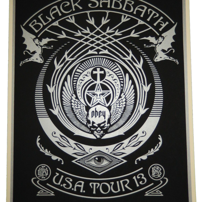 Black Sabbath Silver Black Crescent Silkscreen Print by Shepard Fairey- OBEY