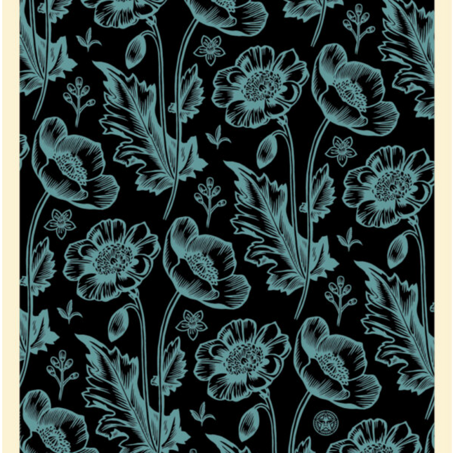 Black & Blue Sedation in Bloom Silkscreen Print by Shepard Fairey- OBEY