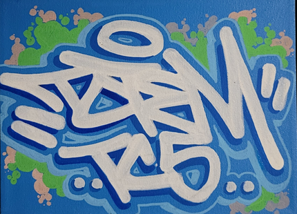 Blue Splash Original Acrylic Spray Paint Painting by Totem TC5