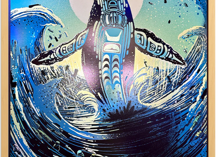 Breach Ocean Blue Rainbow Foil Archival Print by Raid71