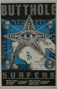 Butthole Surfers Concert Handbill 1988 Texas Silkscreen Print by Frank Kozik