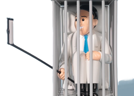 Cageman Vinyl Sculpture by Joan Cornellà