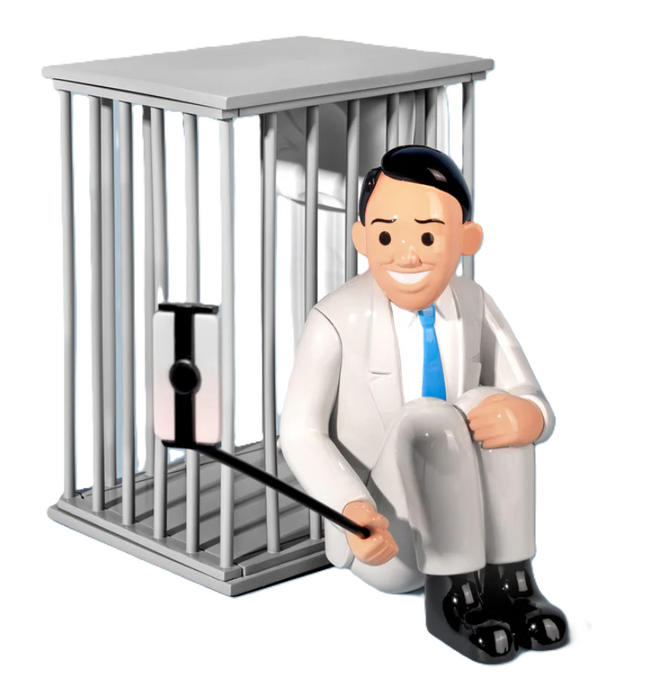 Cageman Vinyl Sculpture by Joan Cornellà