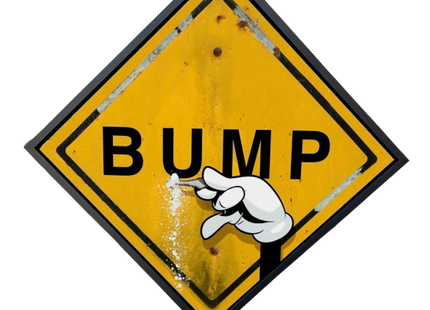 Caution Bump Metal Street Sign Giclee Print by OG Slick
