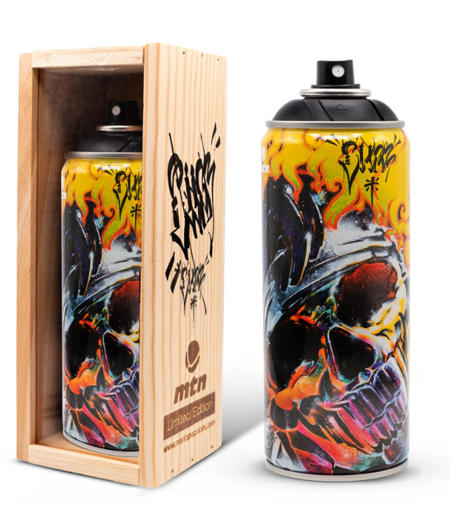 Chaz! Bojorquez Signed Matte Black Spray Paint Can Artwork by Montana MTN