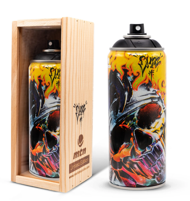 Chaz! Bojorquez Matte Black Spray Paint Can Artwork by Montana MTN