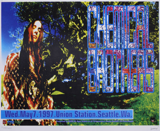 Chemical Brothers 1997 Union Station Seattle WA Silkscreen Print by Frank Kozik