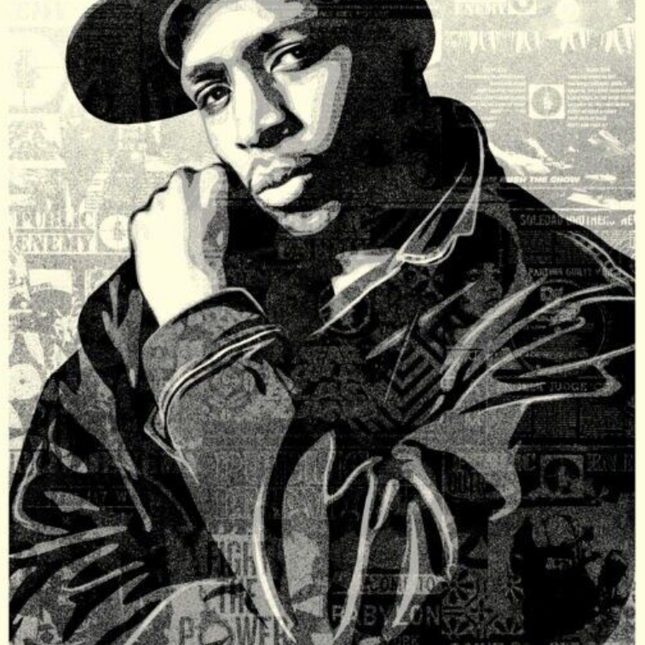 Chuck D Black Steel Large Format Silkscreen Print by Shepard Fairey- OBEY