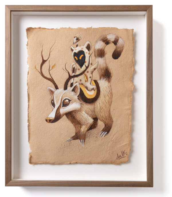Coati The Gang Peinture acrylique originale par Dulk- Antonio Segura Donat