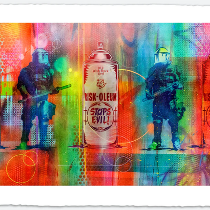 Cops & Cans Giclee Print by Taz- Jim Evans x Risk Rock