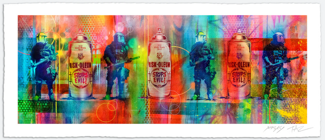 Cops & Cans Giclee Print by Taz- Jim Evans x Risk Rock