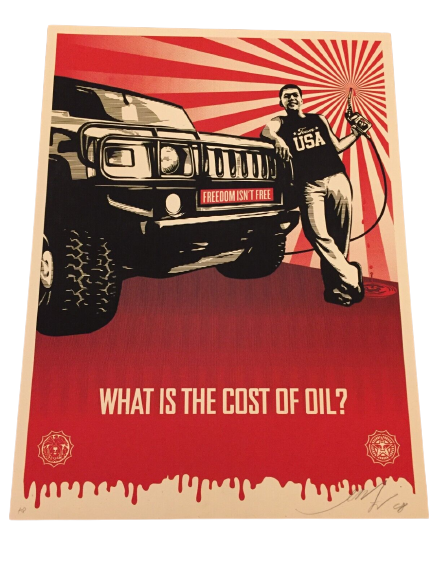 Cost of Oil AP Silkscreen Print by Shepard Fairey- OBEY