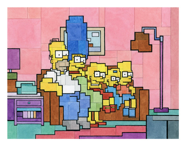 Retrato en sofá de Los Simpson. Impresión de archivo de Adam Lister.