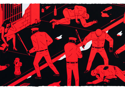 Cruelty Is the Message Red Silkscreen Print by Cleon Peterson