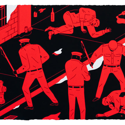 Cruelty Is the Message Red Silkscreen Print by Cleon Peterson