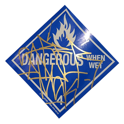 Dangerous When Wet Slap-Up Label Sticker Original Tag Art by Saber Gold 4