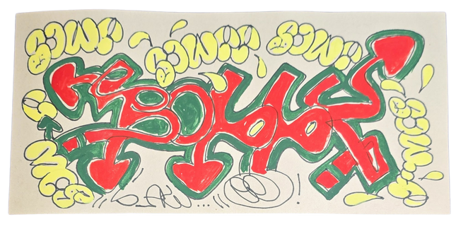 Drippy Throw Ups Original Marker Painting by MartÍ Sawe