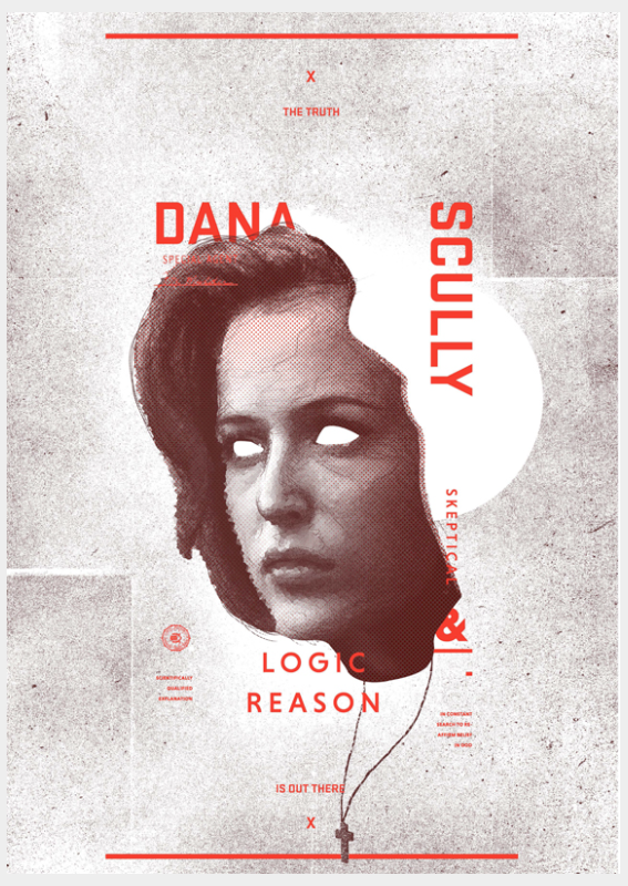 Duality Dana Scully X FIles Silkscreen Print by Jeremy VanCleef
