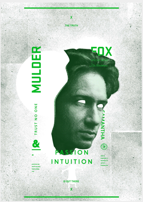 Duality Fox Mulder X FIles Silkscreen Print by Jeremy VanCleef