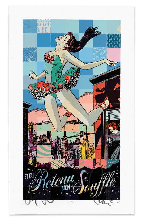 Serigrafía Et Jai Retenu Mon Souffle Paris de Faile
