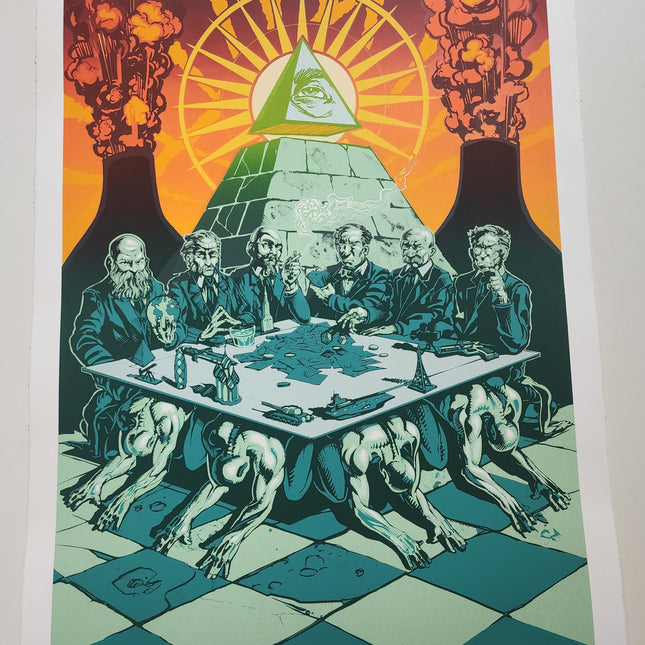 False Profits Serigraph Print by Mear One