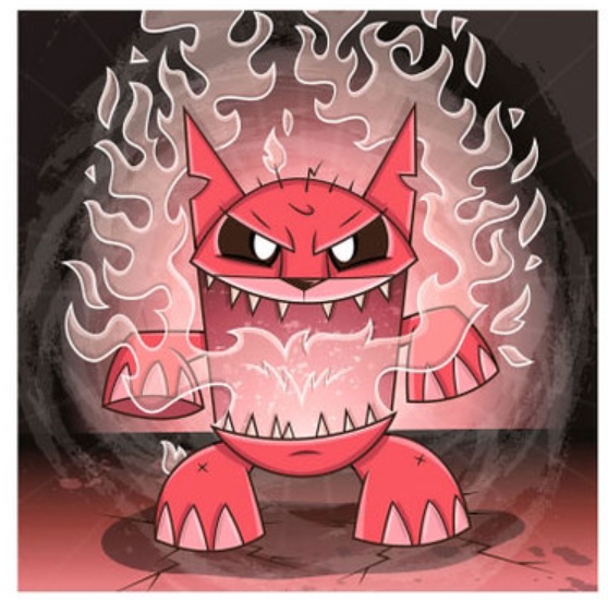 Fire-Cat Inferno Creatures of the Night Print by Joe Ledbetter