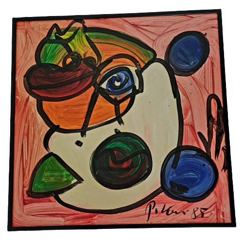 Fish Face Vase 85 Original Oil Painting by Peter Keil