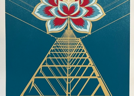 Flower Power Blue AP Silkscreen Print by Shepard Fairey- OBEY