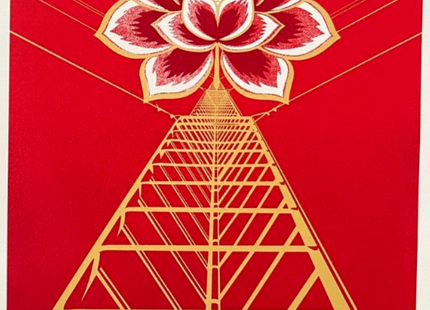 Flower Power Red AP Silkscreen Print by Shepard Fairey- OBEY