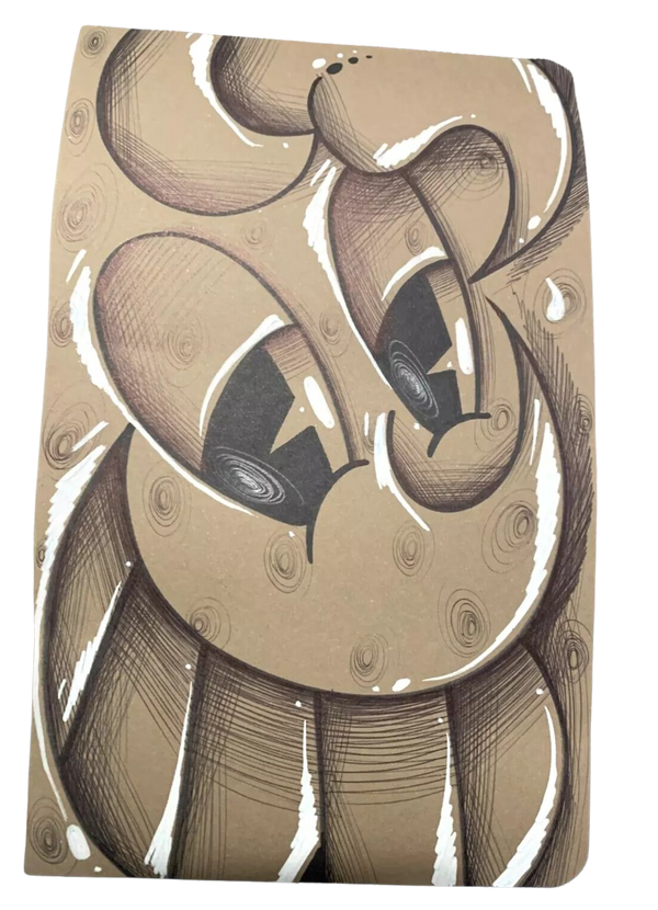 Dessin original au crayon et à la peinture « Hungry Eyes » par Atomik