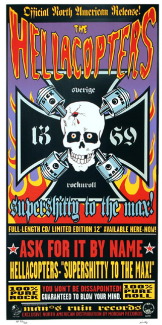 Hellacopters 1998 AP Silkscreen Print by Frank Kozik