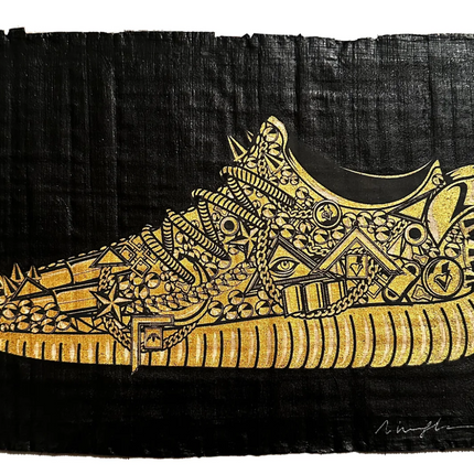 Holy Grails Yeezys Papyrus Blacked Out- Side Silkscreen Print by Marwan Shahin